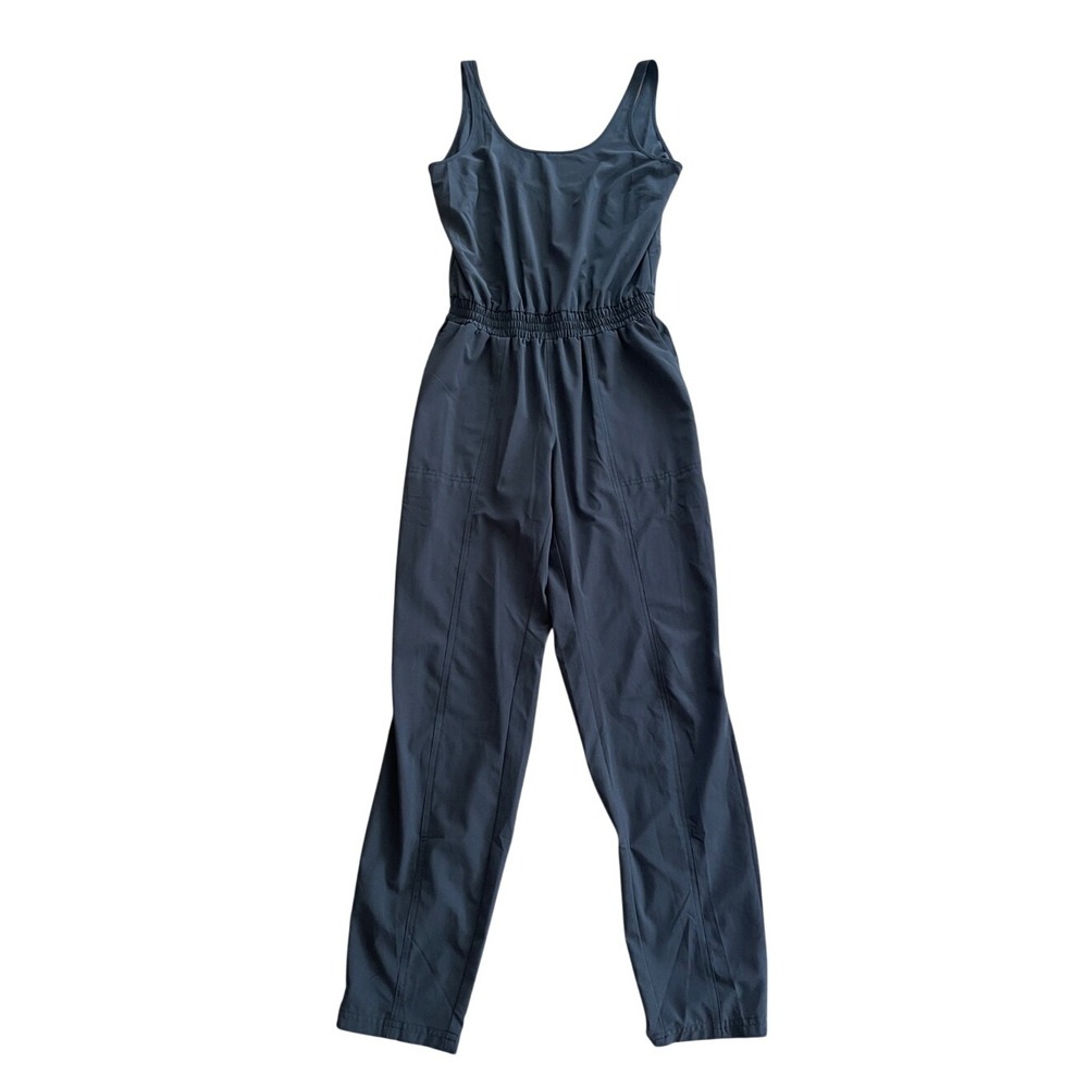 Athleta Black Athletic Jumpsuit Scoop Back 4